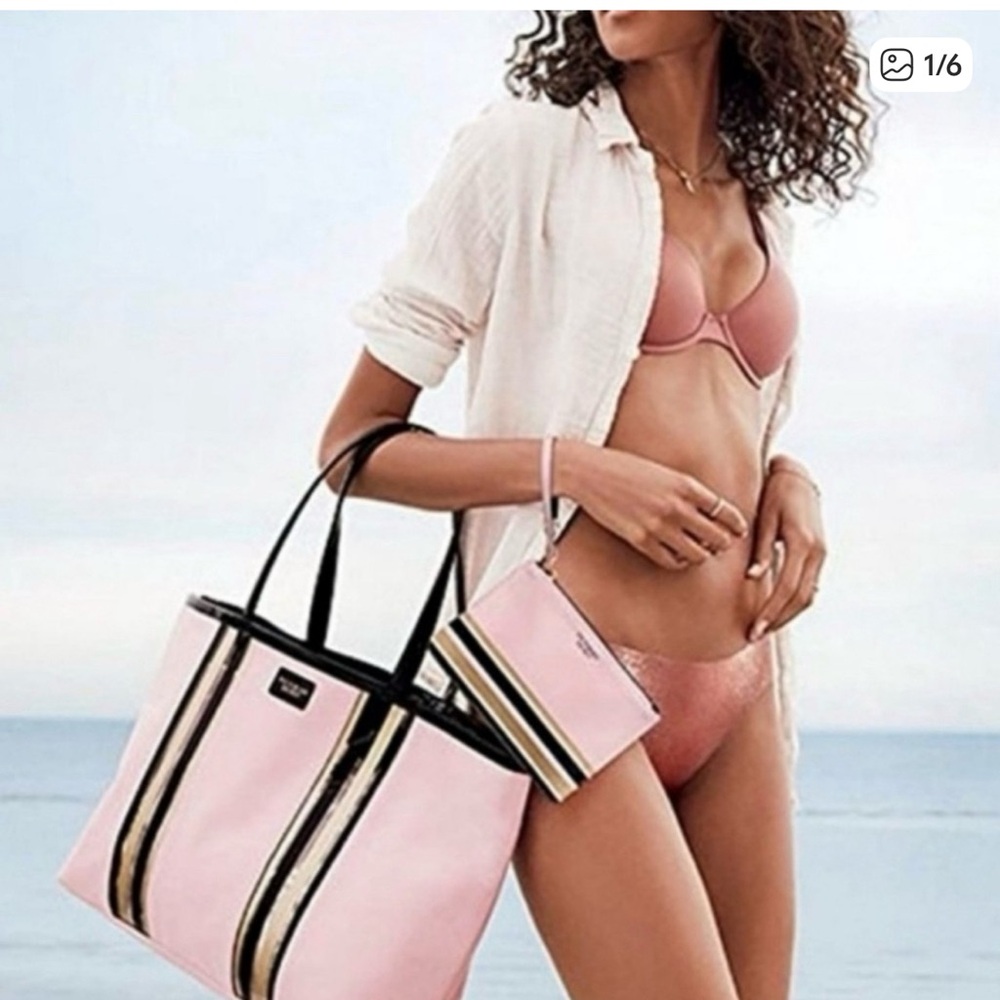 Victoria's Secret Pink and Black Tote Bag. NWOT